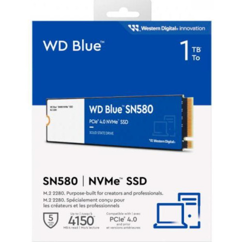 SSD накопитель WD Blue SN580 1 TB (WDS100T3B0E)