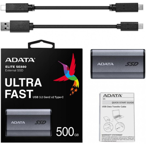 SSD накопитель ADATA Elite SE880 500 GB (AELI-SE880-500GCGY)