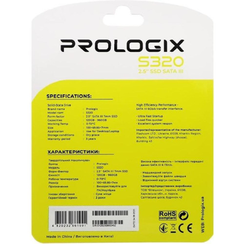 SSD накопитель Prologix S320 960 GB (PRO960GS320)