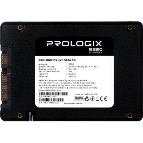 SSD накопитель Prologix S320 960 GB (PRO960GS320)