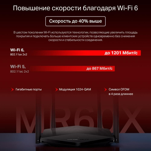 Беспроводной маршрутизатор (роутер) Mercusys MR60X