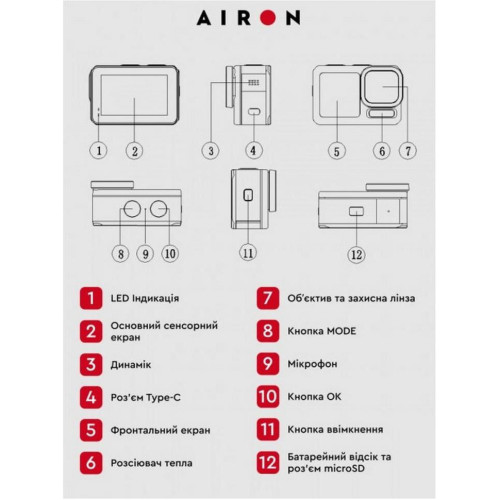 Экшн-камера AIRON ProCam X Black (4822356754478)