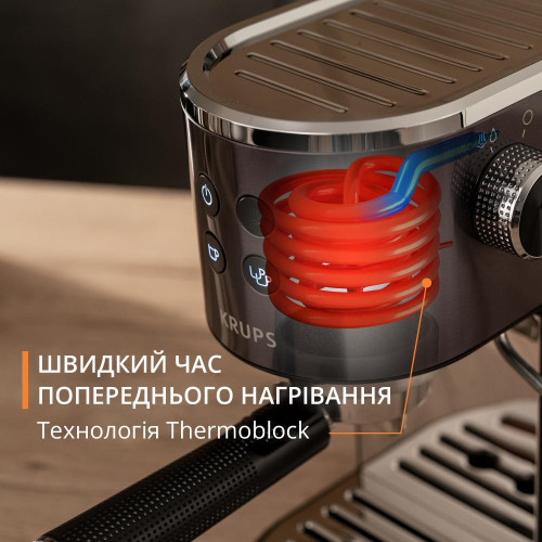 Рожковая кофеварка эспрессо Krups Virtuoso+ Pump XP444G10