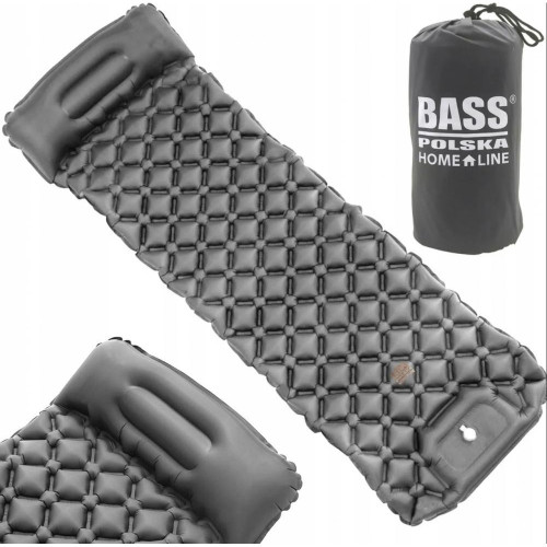 Матрас надувной Bass Polska Матрац туристичний 190х58см, надувний, чорний (BH 41965)
