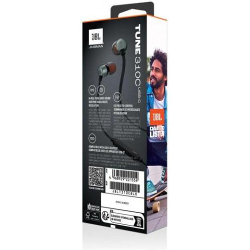 Наушники с микрофоном JBL Tune 310C Black (JBLT310CBLK)