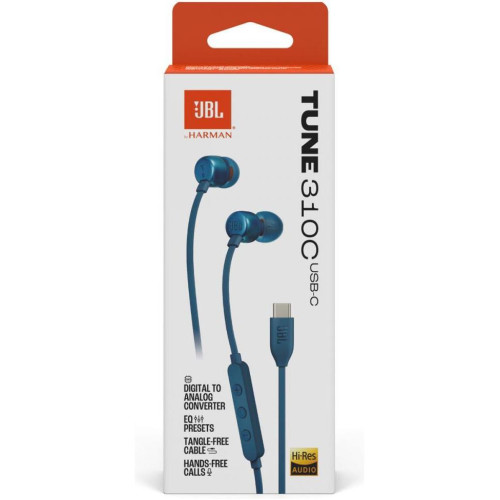 Наушники с микрофоном JBL Tune 310C Blue (JBLT310CBLU)