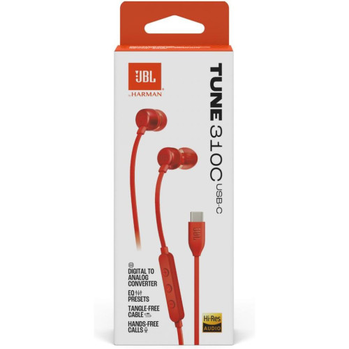 Наушники с микрофоном JBL Tune 310C Red (JBLT310CRED)