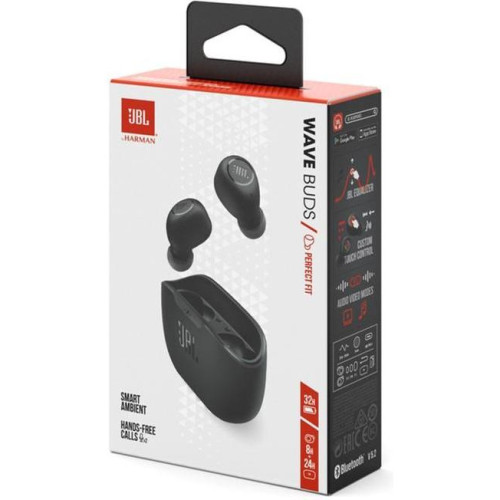 Наушники TWS JBL Wave Buds Black (JBLWBUDSBLK)