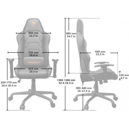 Компьютерное кресло для геймера Cougar Armor Air black/orange