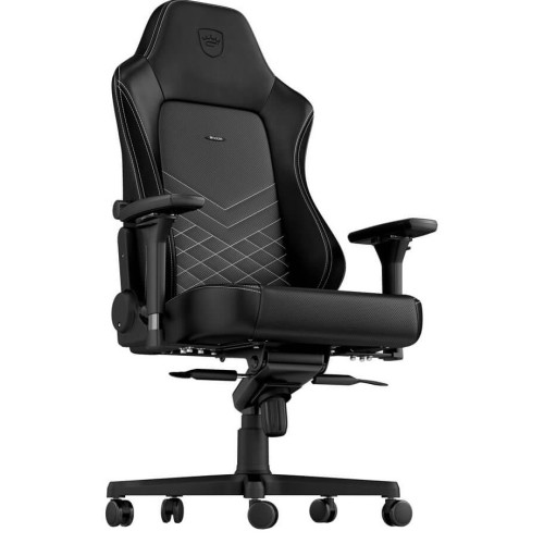 Компьютерное кресло для геймера Noblechairs Hero PU leather black/platinum white (NBL-HRO-PU-BPW)