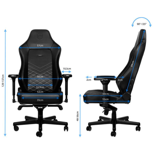 Компьютерное кресло для геймера Noblechairs Hero PU leather black/platinum white (NBL-HRO-PU-BPW)