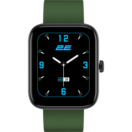 Смарт-часы 2E Alpha SQ Music Edition 46mm Black-Green (2E-CWW40BKGN)