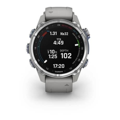 Смарт-часы Garmin Descent Mk3 43 mm Stainless Steel with Fog Gray Silicone Band (010-02753-04/03)