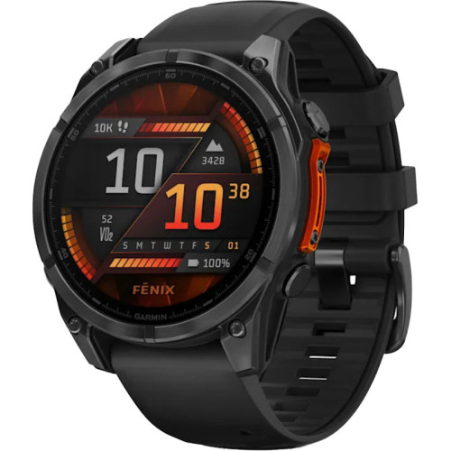 Спортивные часы Garmin Fenix 8 51mm AMOLED Slate Gray with Black Silicone Band (010-02905-00)