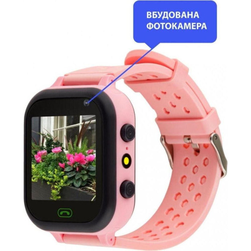 Детские умные часы AmiGo GO009 Camera+LED WIFI Pink