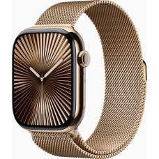 Apple Watch Series 10 GPS + Cellular 46mm Gold Titanium Case w. Gold Milanese Loop - S/M (MC7T4)