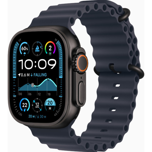 Смарт-часы Apple Watch Ultra 2 GPS + Cellular 49mm Black Titanium Case w. Black Ocean Band (MX4P3)