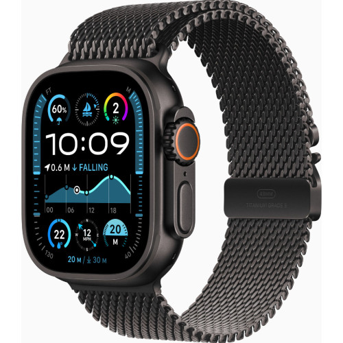 Смарт-часы Apple Watch Ultra 2 GPS + Cellular 49mm Black Titanium Case w. Black Titanium Milanese Loop - L (MX5V3)