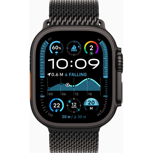 Смарт-часы Apple Watch Ultra 2 GPS + Cellular 49mm Black Titanium Case w. Black Titanium Milanese Loop - L (MX5V3)