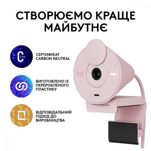 Веб-камера Logitech Brio 300 FHD Rose (960-001448)