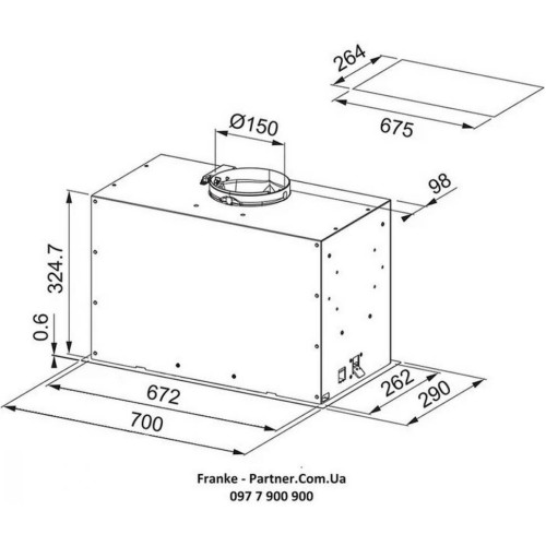 Вытяжка встраиваемая Franke Box Flush EVO FBFE BK MATT A70 (305.0665.365)