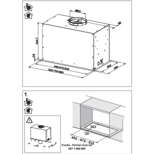 Вытяжка встраиваемая Franke Box Flush EVO FBFE XS A70 (305.0665.361)