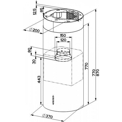 Вытяжка декоративная Faber CYLIND I.EVO PLUS BK MATT A37 (335.0572.104)