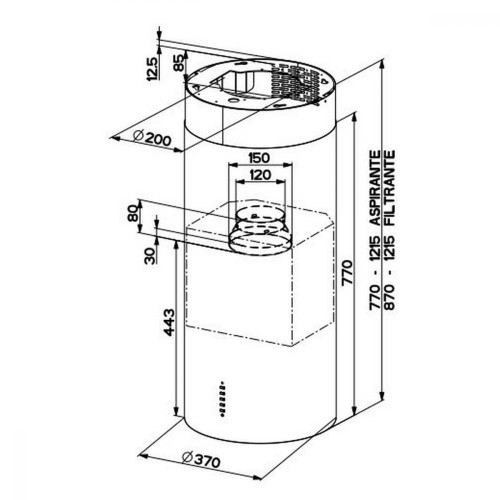 Вытяжка декоративная Faber CYLIND I.EVO PLUS WH GL (335.0492.563)