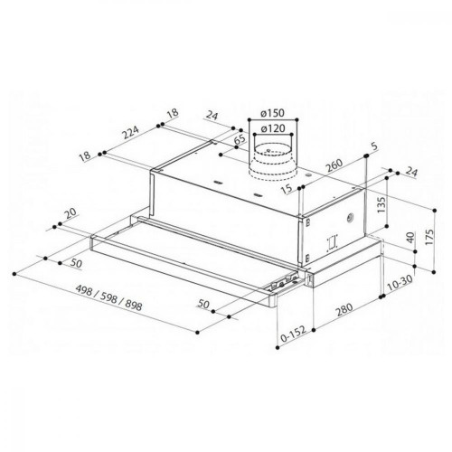 Вытяжка телескопическая Faber FLEXA NG HIP BK A50 (315.0635.131)