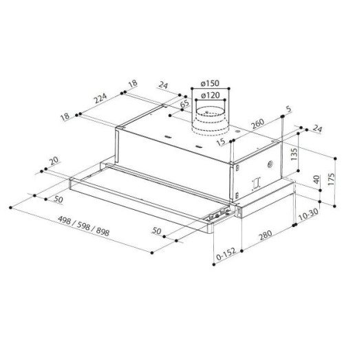 Вытяжка телескопическая Faber Flexa NG Glass BK A60 (315.0635.106)