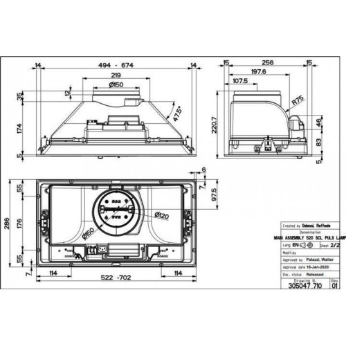 Вытяжка встраиваемая Faber INKA ICH SS A70 I.SMART HCS (305.0599.321)