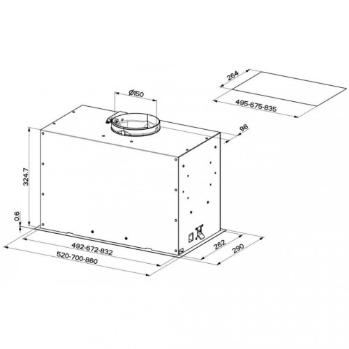 Вытяжка встраиваемая Faber INKA LUX EVO BK MATT A52 (305.0665.355)