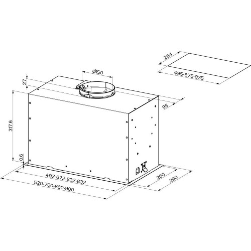 Вытяжка встраиваемая Faber Inka Lux Premium A70 Kl (305.0658.607)