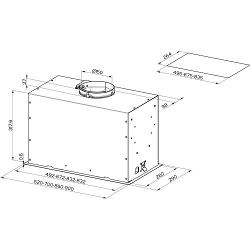 Вытяжка встраиваемая Faber Inka Lux Premium Bk Matt A70 Kl (305.0658.609)
