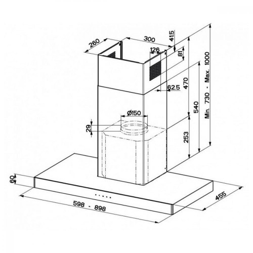 Вытяжка Т-образная Faber STILO GLASS SMART A90 (325.0617.016)