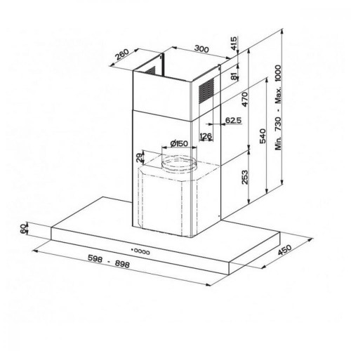 Вытяжка Т-образная Faber Stilo Comfort BK Matt A60 (325.0618.791)