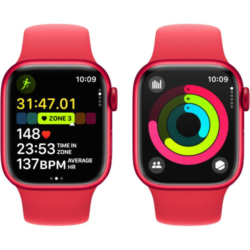 Apple Watch Series 9 GPS 41mm PRODUCT RED Alu. Case w. PRODUCT RED Sport Band - S/M (MRXG3)