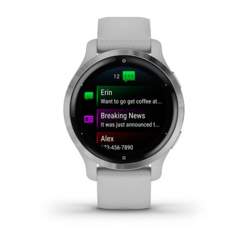 Garmin Venu 2S: Stylish Silver Stainless Steel with Mist Gray Case