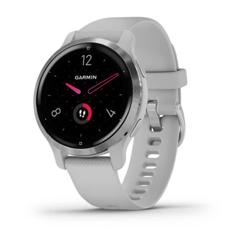 Garmin Venu 2S: Stylish Silver Stainless Steel with Mist Gray Case