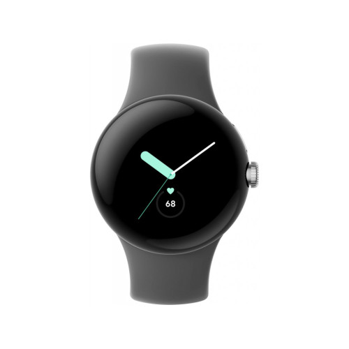 Google Pixel Watch Polished Silver Case/Charcoal Active Band