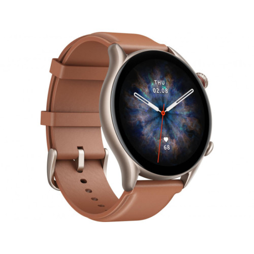 Amazfit GTR 3 Pro: Luxurious Brown Leather Design