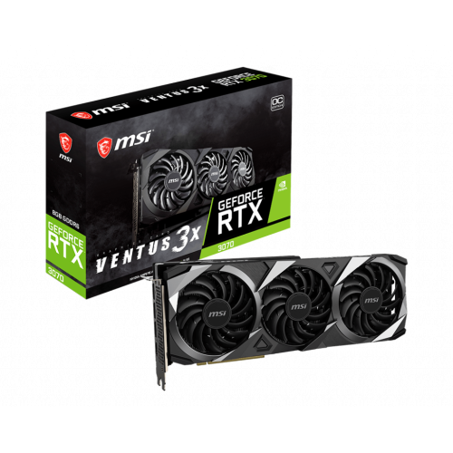 Видеокарта MSI GeForce RTX 3070 8GB GDDR6 Ventus 3X Plus OC (RTX 3070 VENTUS 3X PLUS 8G OC LHR)