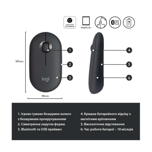 Logitech Pebble M350 Graphite (910-005718)