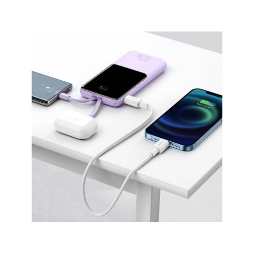 Baseus Elf Power Bank - 10000mAh, 22.5W, Digital Display, Fast Charge - Purple