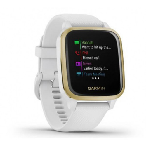 Garmin Venu Sq White/Light Gold: Fitness Tracker with Style