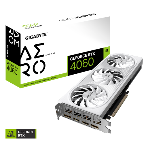 Gigabyte GeForce RTX4060 8Gb AERO OC (GV-N4060AERO OC-8GD)