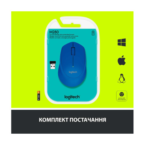 Logitech M280 Wireless Mouse Blue (910-004294, 910-004290)