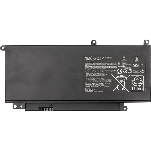 Аккумулятор PowerPlant для ноутбуков ASUS N750 Series (C32-N750) 11.1V 69Wh