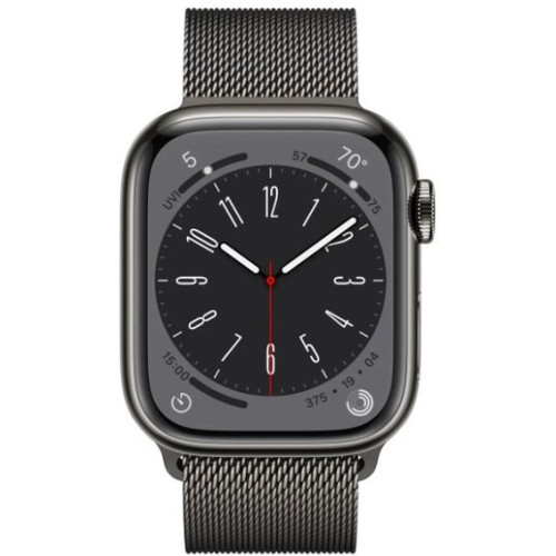 Apple Watch Series 8 GPS + Cellular 41mm Graphite S. Steel Case w. Milanese Loop Graphite (MNJL3/MNJ