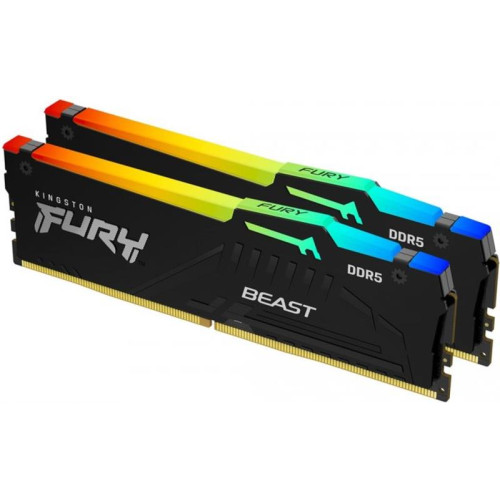 Kingston Fury (ex.HyperX) DDR5 32GB (2x16GB) 5200 MHz Beast RGB AM5 Black (KF552C36BBEAK2-32)